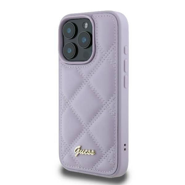 Guess Quilted Metal Logo Case for iPhone 16 Pro Max 6.9" Light Purple - GUHCP16XPSQSQSU
