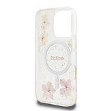 Guess Resin Flower Glitter Hardcase with MagSafe for iPhone 16 Pro 6.3" Pink - GUHMP16LRBFGFGMP
