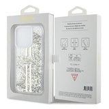 Guess Liquid Glitter Gold Stripes Hard Case for iphone 15 Pro 6.1" Transparent - GUHCP15LLFCSEGT
