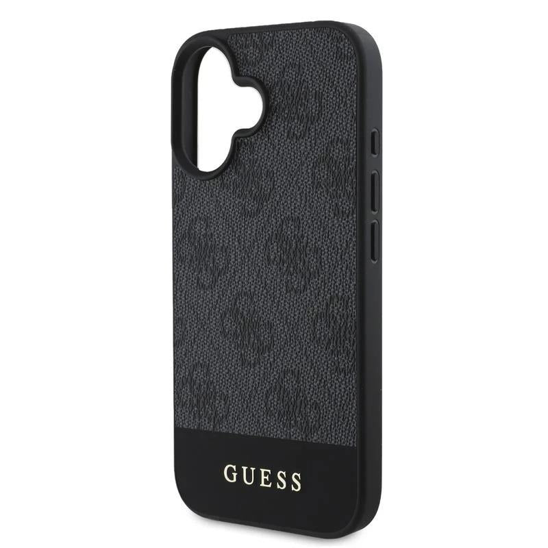 Guess PU 4G Stripe Case for iphone 16 6.1" Black - GUHCP16SG4GLGR