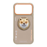 Nimmy Glasses Cool Dog Face Case with Detachable MagSafe Grip Stand for iPhone 17 Pro Max 6.9" Brown Orange - N-YJKM-CXZJ-IP17-PRO-MAX-012
