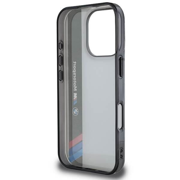 BMW Motorsport IML Vertical Stripe Case for iPhone 16 Pro 6.3" Grey - BMHCP16L23HTFEG
