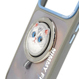 Nimmy Big Eye Cute Pet Silver Shaded Cat Face Case with Detachable MagSafe Grip for iPhone 17 Pro Max 6.9" Grey Blue - N-XDY-CXZJZH-IP17-PRO-MAX-023