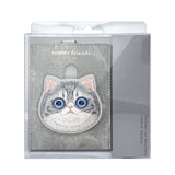 Nimmy Big Eye Cute Pet Silver Shaded Cat Face Card Sleeve Holder Grey - N-XDY-KT-023