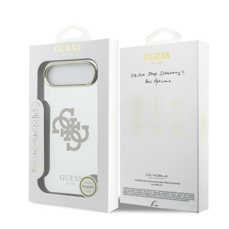 Guess PC/TPU Mirror 4G Glitter Logo Case with MagSafe for iPhone 17 Air 6.5" Gold - GUHMP17MHMR4GDG