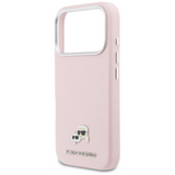 Karl Lagerfeld Karl & Choupette Head Pins Saffiano Case with MagSafe iPhone 17 Pro Max 6.9" Pink - KLHMP17X6PFKCLP