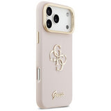 Guess Grained Big 4G Stand Camera Case for iPhone 17 Pro Max 6.9" Pink - GUHCP17XPCS4GSP