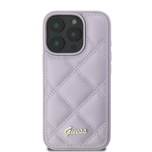 Guess Quilted Metal Logo Case for iPhone 16 Pro Max 6.9" Light Purple - GUHCP16XPSQSQSU