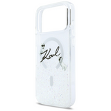 Karl Lagerfeld Liquid Glitter Karl Script Logo Case with MagSafe for iPhone 17 Pro Max 6.9" Clear - KLHMP17X6LKSCAMT