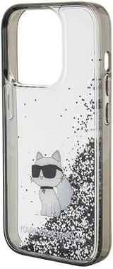Karl Lagerfeld Liquid Glitter Choupette Hardcase for iphone 15 Pro 6.1" Transparent - KLHCP15LLKCNSK