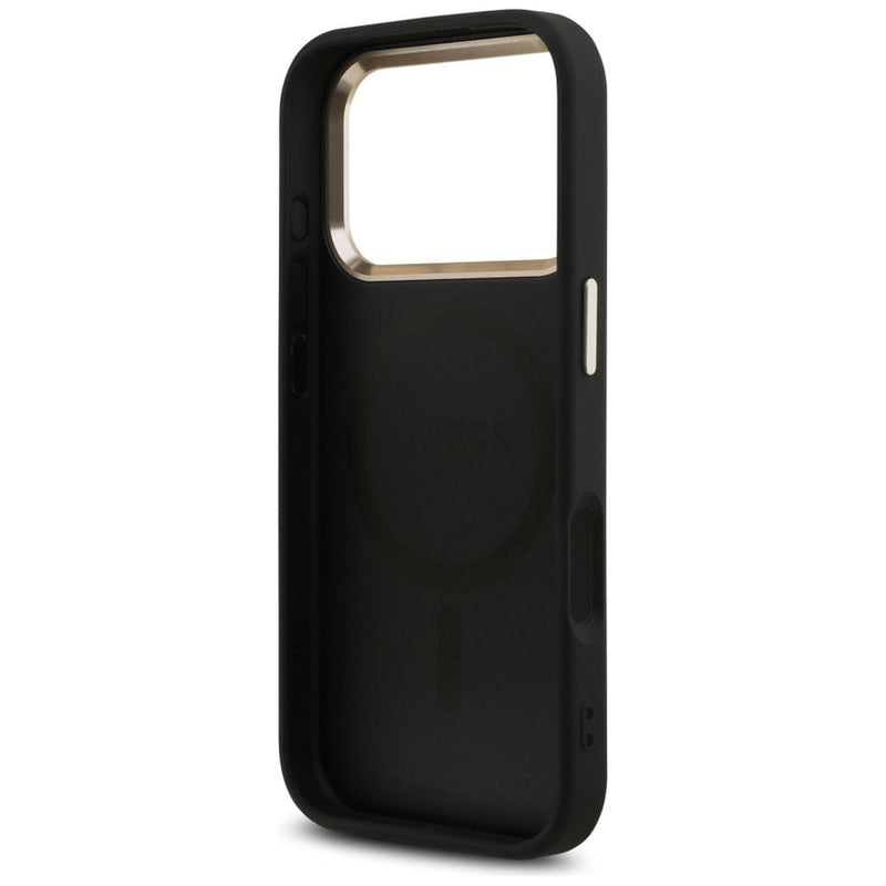 Guess 4G Triangle Logo Case with MagSafe for iPhone 17 Pro Max 6.9" Black Gold - GUHMP17XP4GTDGMK