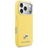 Karl Lagerfeld Karl & Choupette Head Pins Saffiano Case with MagSafe iPhone 17 Pro Max 6.9" Yellow - KLHMP17X6PFKCLY