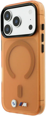 BMW M IML Frosted Metal Logo Trims Case with MagSafe for iPhone 17/18 Pro 6.3" Orange - BMHMP18L26HTFMILO