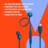JBL Harman Tune 310C In Ear USB C Headphones White - JBLT310CWHT