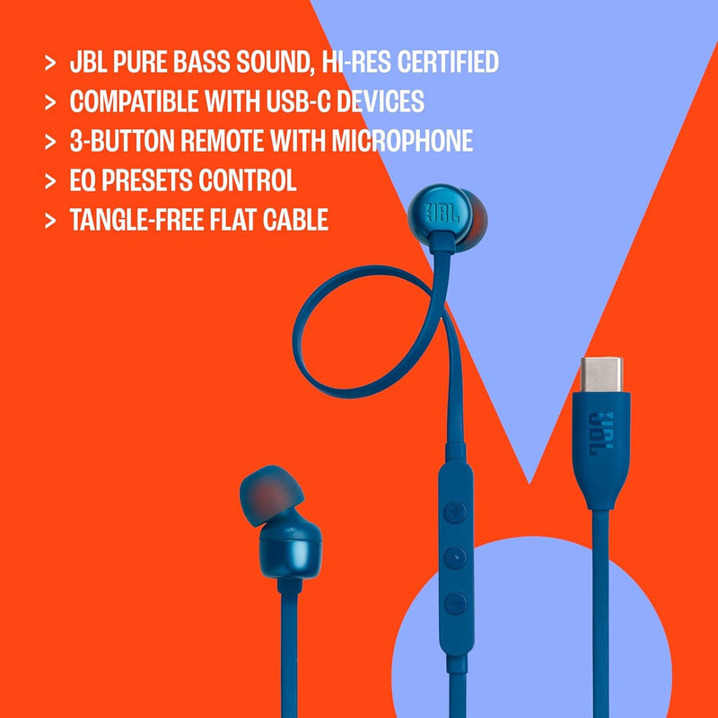 JBL Harman Tune 310C In Ear USB C Headphones White - JBLT310CWHT