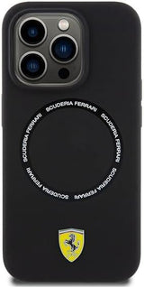 Ferrari Hard Case Printed Ring With MagSafe for iphone 15 Pro Max 6.7" Black  - FEHMP15XSBAK