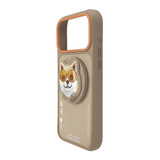 Nimmy Glasses Cool Dog Face Case with Detachable MagSafe Grip Stand for iPhone 17 Pro Max 6.9" Brown Orange - N-YJKM-CXZJ-IP17-PRO-MAX-012