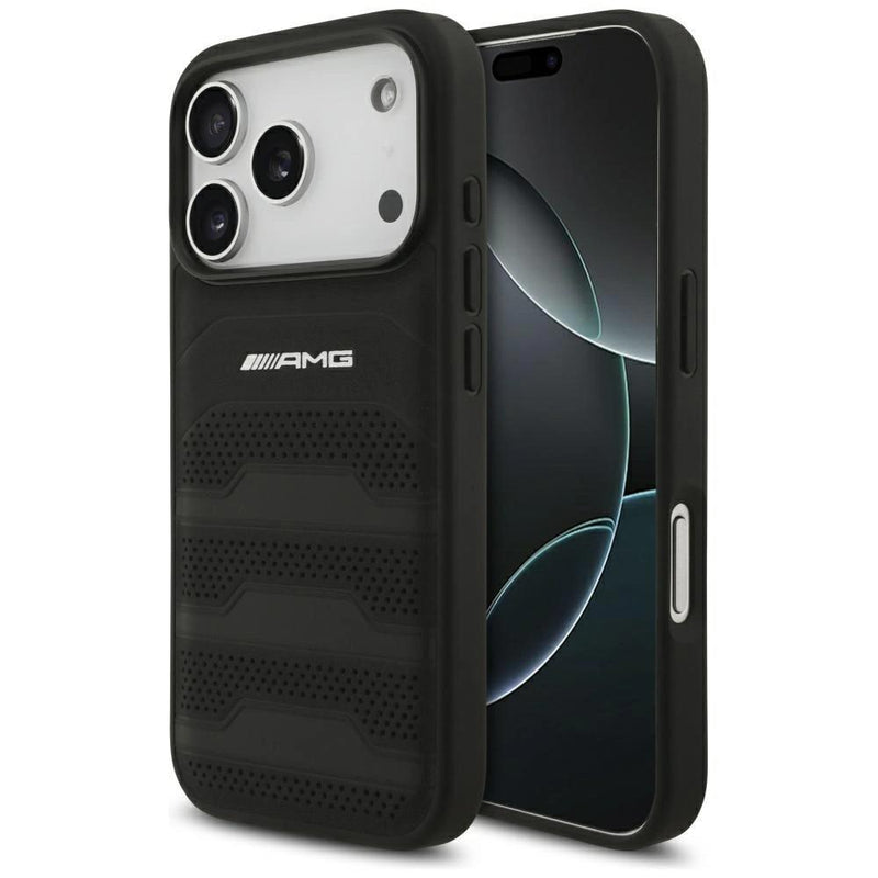 AMG Leather Debossed Lines Logo Case for iPhone 17 Pro 6.3" Black - AMHCP17LGSEBK