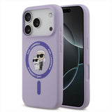 Karl Lagerfeld Liquid Silicone Karl and Choupette with MagSafe Case for iPhone 17 Pro 6.3" Purple - KLHMP17LSCMKCRHU