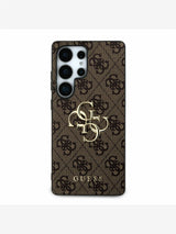 Guess Leather 4G Coloured Ring Classic Logo Case with MagSafe for Samsung Galaxy S25 Ultra 6.9" Brown - GUHCS25L4GMGBR