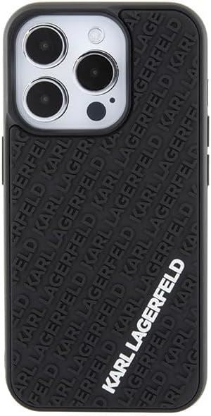 Karl Lagerfeld 3D Rubber Multi Logo Case for iphone 15 Pro 6.1" Black - KLHCP15L3DMKRLK