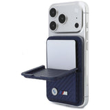 BMW M Carbon Metal Logo Magnetic Card Holder with Stand Navy Blue - BMOWMCS26PCILV