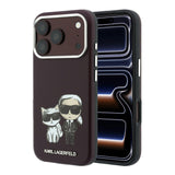 Karl Lagerfeld Smooth Karl & Choupette Bodies Sketch Case with MagSafe for iPhone 17/18 Pro Max 6.9" Burgundy - KLHMP18X6PWKCIDR