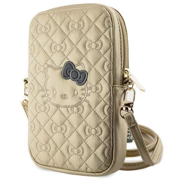 Hello Kitty Quilted Bows Universal Phone Bag with Strap Gold - HKPBPEKHBPD