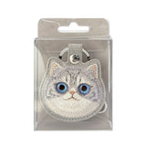 Nimmy Big Eye Cute Pet Silver Shaded Cat Face Airtag Keychain Grey - N-XDY-YSK-023