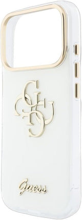 Guess IML 4G Script Metal Logo Case for iPhone 17/18 Pro Max 6.9" White - GUHCP18X5HC4MLSH