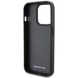 Mercedes AMG Hardcase Leather Debossed Lines Case for iphone 15 Pro 6.1" Black - AMHCP15LGSEBK