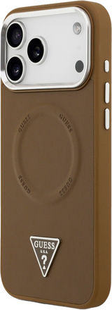 Guess Triangle Logo Case with MagSafe for iPhone 17 Pro Max 6.9" Brown - GUHMP17XPSDTSCMW