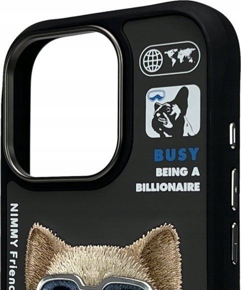 Nimmy Cool & Cute 2.0 Dog Case for iPhone 16 Pro 6.3" Black - N-KM-iP16-Pro-01
