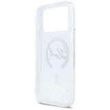 Karl Lagerfeld Liquid Glitter Karl Script Logo Case with MagSafe for iPhone 17 Pro 6.3" Clear - KLHMP17L6LKSCAMT