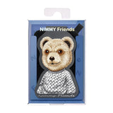 Nimmy Fashion & Cute Black Bear Series Embroidery Magnetic Stand with MagSafe Grey - N-CXMC-ZJKT-11-A