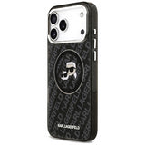 Karl Lagerfeld IML Glitter Karl & Choupette Heads Logo Case with MagSafe for iPhone 17 Pro Max 6.9" Black - KLHMP17XHMKBKCHOK