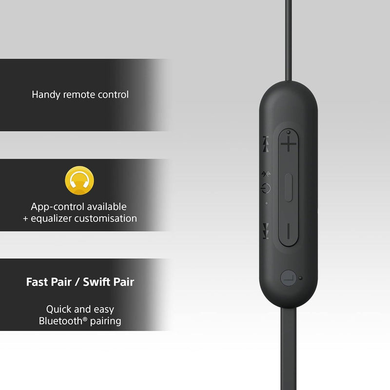 Sony In Ear Wireless Headphones Black - WI-C100/BZ