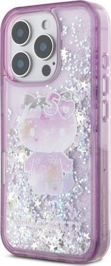 Hello Kitty Liquid Glitter 50th Anniversary Party Case for iPhone 16 Pro 6.3" Purple - HKHCP16LL50PPU
