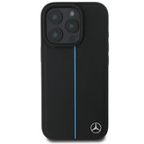Mercedes MB Blue Line Leather Case with MagSafe for iPhone 16 Pro Max 6.9" Black - MEHMP16X23RURBK