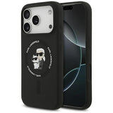 Karl Lagerfeld Liquid Silicone Karl and Choupette with MagSafe Case for iPhone 17 Pro Max 6.9" Black - KLHMP17XSCMKCRHK