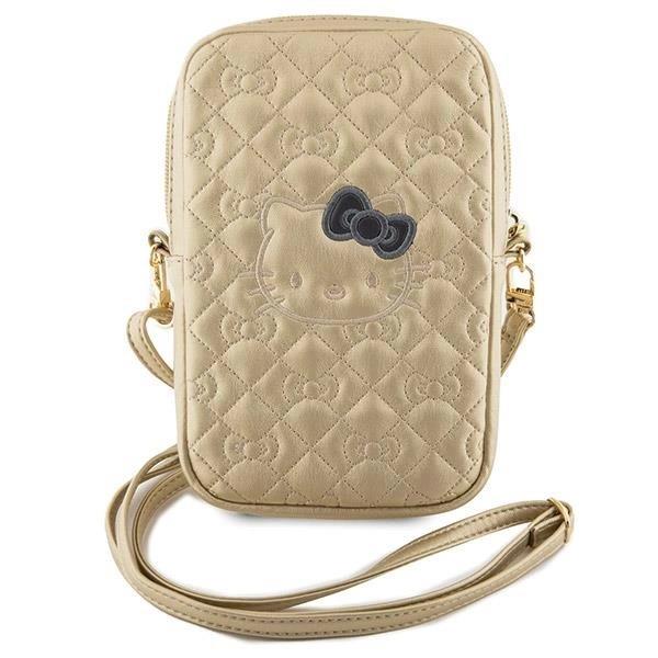 Hello Kitty Quilted Bows Universal Phone Bag with Strap Gold - HKPBPEKHBPD