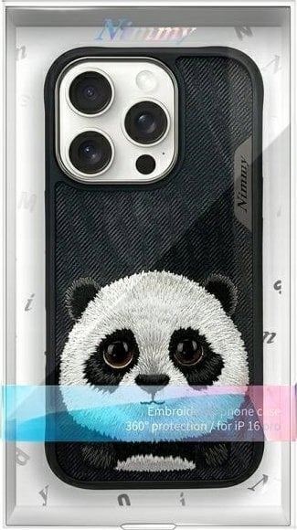 Nimmy Big Eyed Pet 2.0 Panda Case for iPhone 16 Pro Max 6.9" Black - N-XDY-iP61-Pro-Max-06