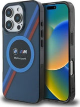 BMW Motosport IML Circle Case with MagSafe for iPhone 16 Pro 6.3" Blue - BMHMP16L23HTPUV