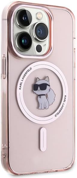 Karl Lagerfeld IML Choupette Case with MagSafe for iphone 15 Pro 6.1" Pink - KLHMP15LHFCCNOP
