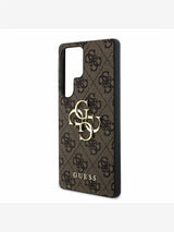Guess Leather 4G Coloured Ring Classic Logo Case with MagSafe for Samsung Galaxy S25 Ultra 6.9" Brown - GUHCS25L4GMGBR