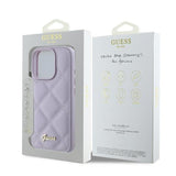 Guess Quilted Metal Logo Case for iPhone 16 Pro 6.3" Light Purple - GUHCP16LPSQSQSU