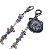 Nimmy Big Eye Cute Pet Black Cat Mobile Phone Chain Bag Charm Crystal Bracelet Black - N-CXMC-SL-03
