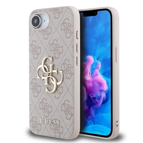 Guess PU 4G Metal Big Logo Case for iPhone 16e 6.1" Pink - GUHCPSE44GMGPI