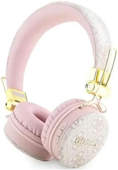 Guess Wireless Headphones 4G PU Leather with Metal Logo Pink - GUBH704GEMP