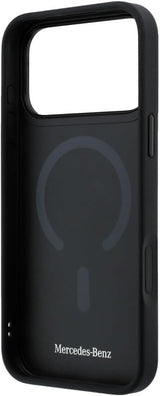 Mercedes Benz Crossed Lines Leather Case with MagSafe for iPhone 17 Pro 6.3" Black - MEHMP17L25PSECLK